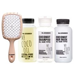 Фото Набір для догляду за волоссям My Coco Oil зі щіткою Mr.SCRUBBER