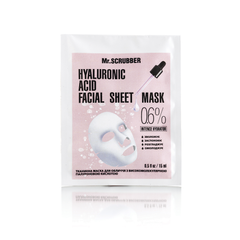 Фото Тканевая маска с высокомолекулярной гиалуроновой кислотой Hyaluronic acid Facial Sheet Mask 0,6% Mr.SCRUBBER
